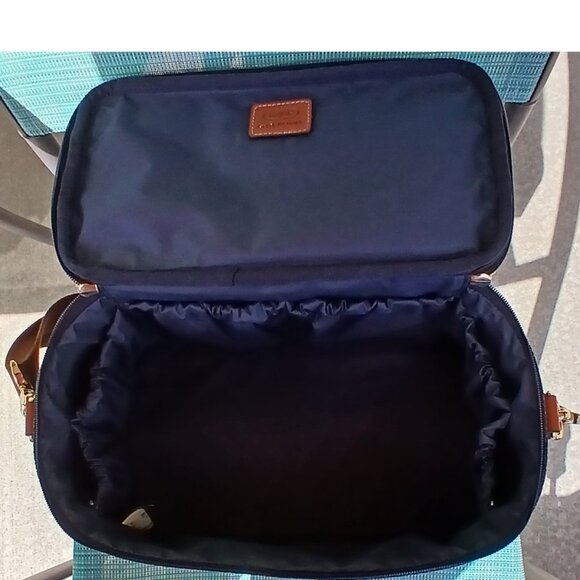 Bric's Dark Ocean Blue - Blue and Brown - Tuscan Train Beauty Case - Travel Bag - Picture 9 of 14